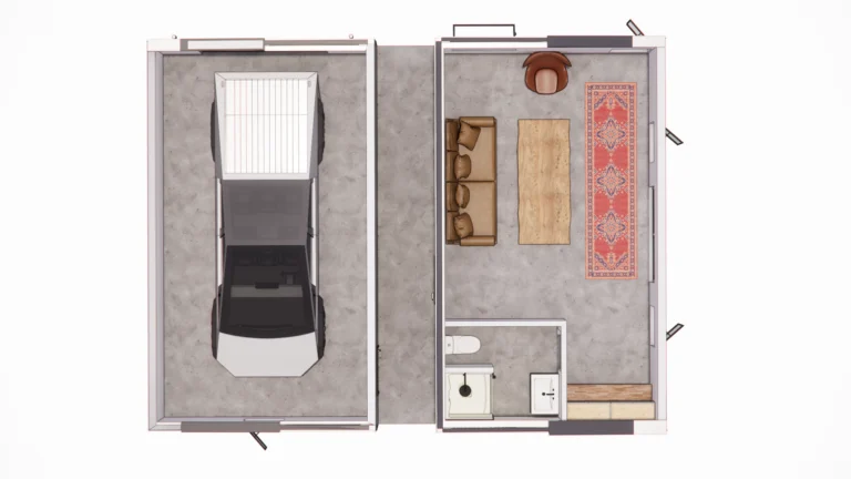 14x24 Dual ADU Floor Plan - Modern Shed